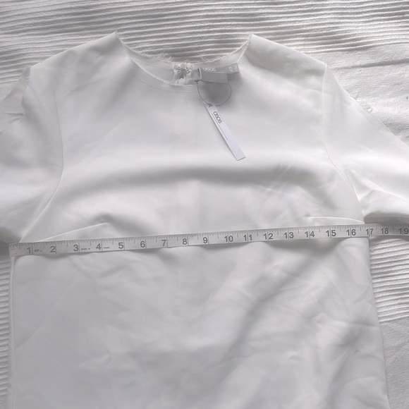 ASOS White Raw Hem Shift Dress Size 2 - Picture 8 of 9